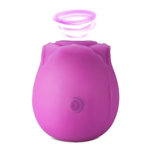 Glow-in-the-Dark 10-Function Blue Silicone Rechargeable Clitoral Sucking Rose Sex Toy