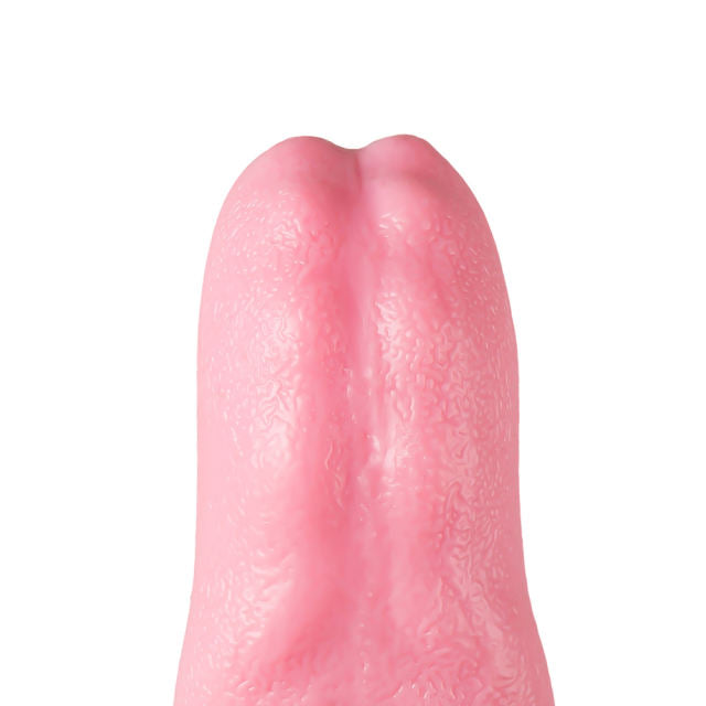 10-Speed Red Rechargeable Silicone Vibrating Massager with Tongue-Licking