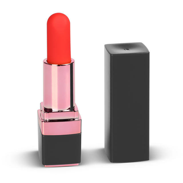 10 Speeds Red Color Rechargeable Silicone Vibrating Lipstick