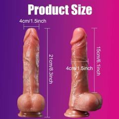 10-Speed Brown Remote Control Rechargeable Silicone Vibrator with Thrusting, Rotating and Heating Functions