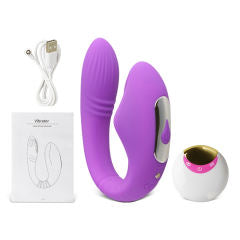 8-Speed Remote Control Couples Vibrator with Sucking Function
