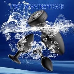 10-Speed Black Remote Control Rechargeable Silicone Vibrating Anal Plug Set