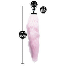 17.7'' Tail Butt Plug with Pink Color Light