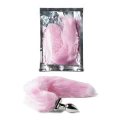17.7'' Tail Butt Plug with Pink Color Light