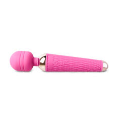10-Speed Pink Color Rechargeable Silicone Wand Massager (USB Recharging