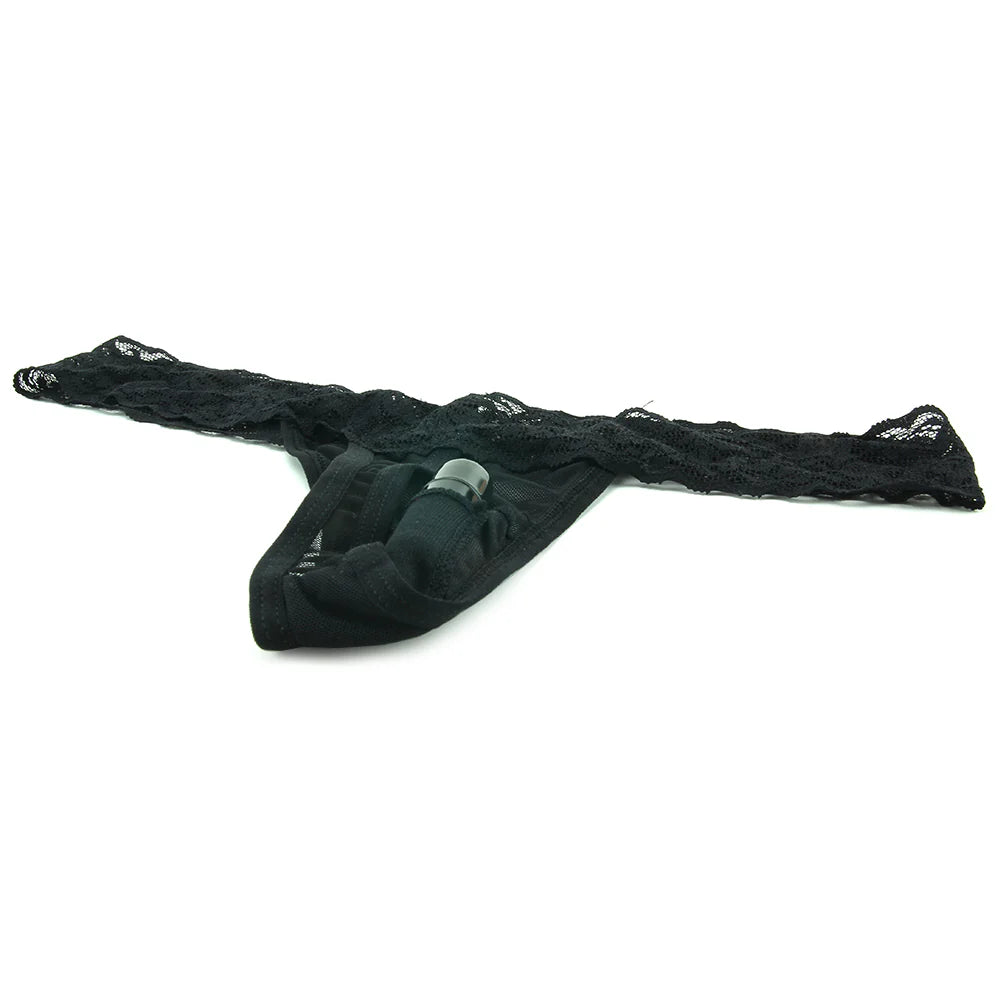 Vibrating Panties with Hidden Vibe Pocket Black /L