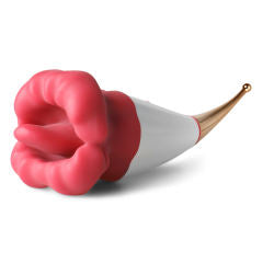 10 speed Red Color Big Mouth Stimulator with Licking Tongue and Vibrator