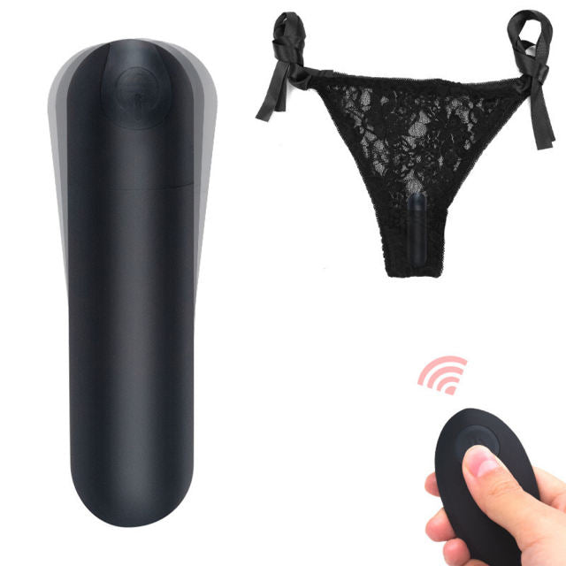 Vibrating Panties with Hidden Vibe Pocket Black /L
