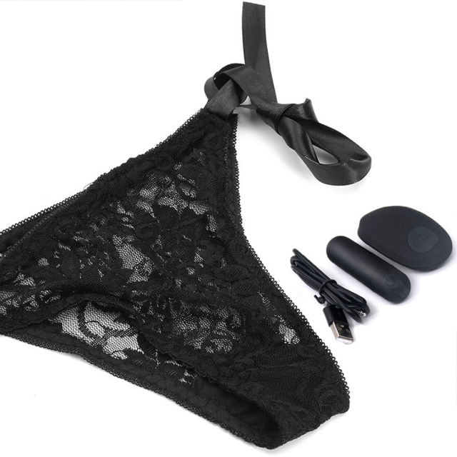 Vibrating Panties with Hidden Vibe Pocket Black /L