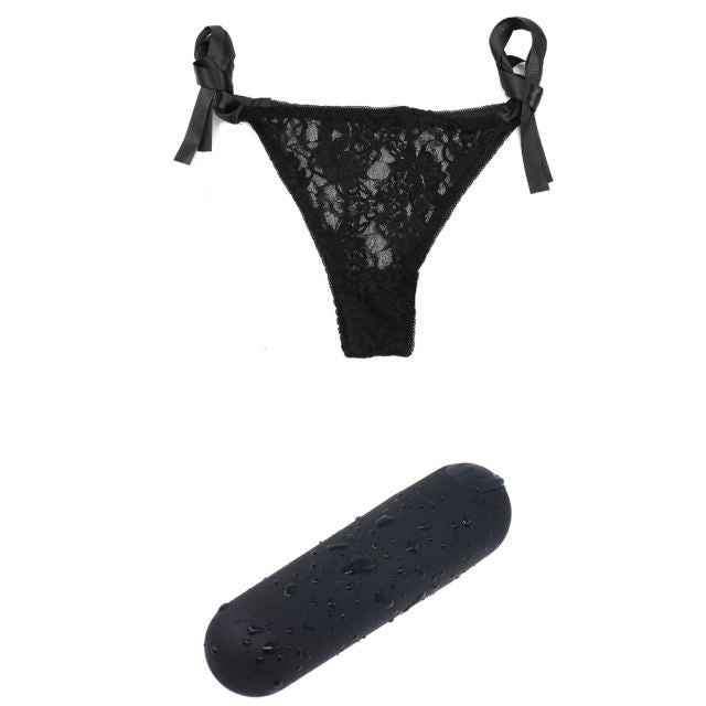 Vibrating Panties with Hidden Vibe Pocket Black /L