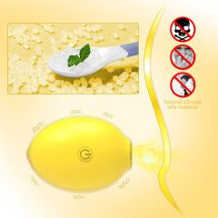 10-Speed Rechargeable Silicone Lemon-Shaped Vibrator with Clitoral Suction Function