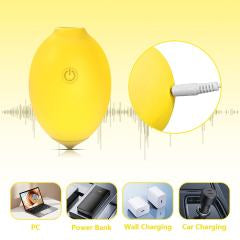 10-Speed Rechargeable Silicone Lemon-Shaped Vibrator with Clitoral Suction Function