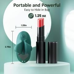 9-Speed Dark Green Rechargeable Silicone Finger Vibrator