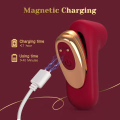 Red Rechargeable Silicone Vibrator Set with LOVE-Shaped Design – 4-Piece Combo, Remote Control, Waterproof