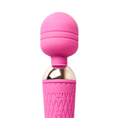 10-Speed Pink Color Rechargeable Silicone Wand Massager (USB Recharging