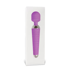 10-Speed Pink Color Rechargeable Silicone Wand Massager (USB Recharging
