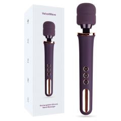 13.00" Dark Purple Rechargeable Silicone Wand Massager – 10 Vibrating Modes Powerful Full-Body Stimulation