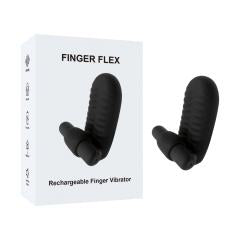 3.82'' Black Rechargeable Waterproof Silicone Finger Sleeve Vibrator – 10-Speed and Textured Design