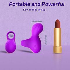 9 Vibrating Modes Purple Rechargeable Silicone Finger Massager