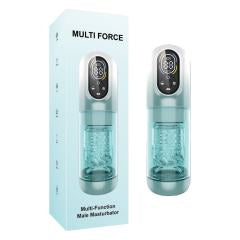 Multifunction Green Rechargeable Automatic Male Masturbator with Tongue-Licking, Thrusting, Rotating, Vibrating & Sucking Modes