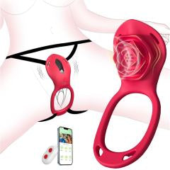 5.12'' Red Wearable Vibrating Panty Toy – 9 Modes, App-Controlled + Remote, Magnetic USB Rechargeable, Waterproof