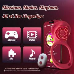 5.12'' Red Wearable Vibrating Panty Toy – 9 Modes, App-Controlled + Remote, Magnetic USB Rechargeable, Waterproof